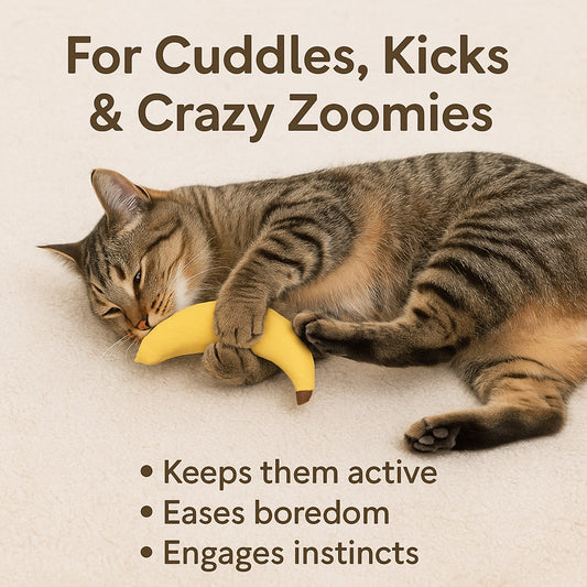 Talking Dog Club  Banana Cat Toy with 100% Catnip
