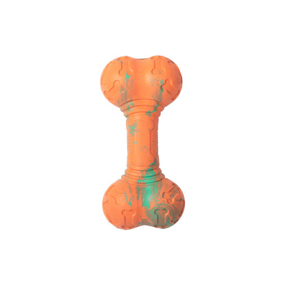 Talking Dog Club  Bone Rubber Treat Dispenser Toy - Orange