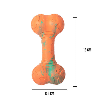 Talking Dog Club  Bone Rubber Treat Dispenser Toy - Orange