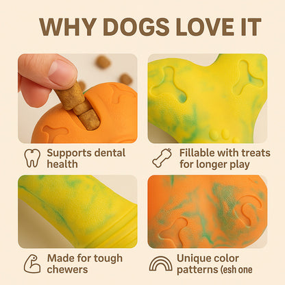 Talking Dog Club  Bone Rubber Treat Dispenser Toy - Yellow