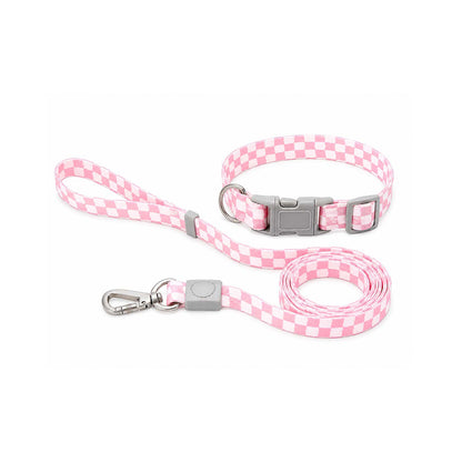 Talking Dog Club - Checkmate Leash and Collar Combo - Pink
