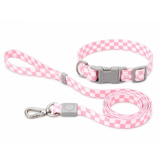 Talking Dog Club  Talking Dog Club - Checkmate Leash and Collar Combo - Pink