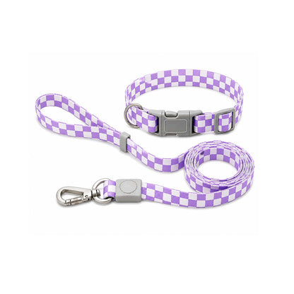 Talking Dog Club - Checkmate Leash and Collar Combo - Purple