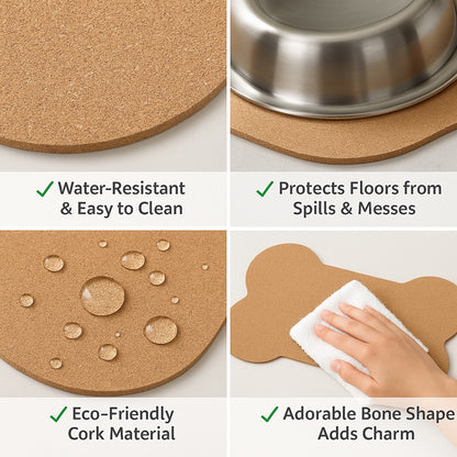 Talking Dog Club  Cork - a - Mat - Floor Food & Water Mat