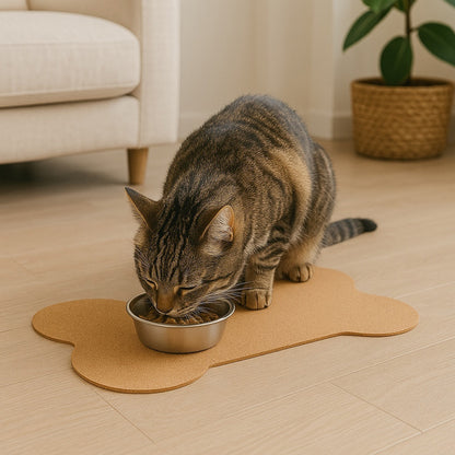 Talking Dog Club  Cork - a - Mat - Floor Food & Water Mat