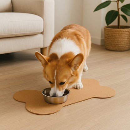 Talking Dog Club  Cork - a - Mat - Floor Food & Water Mat