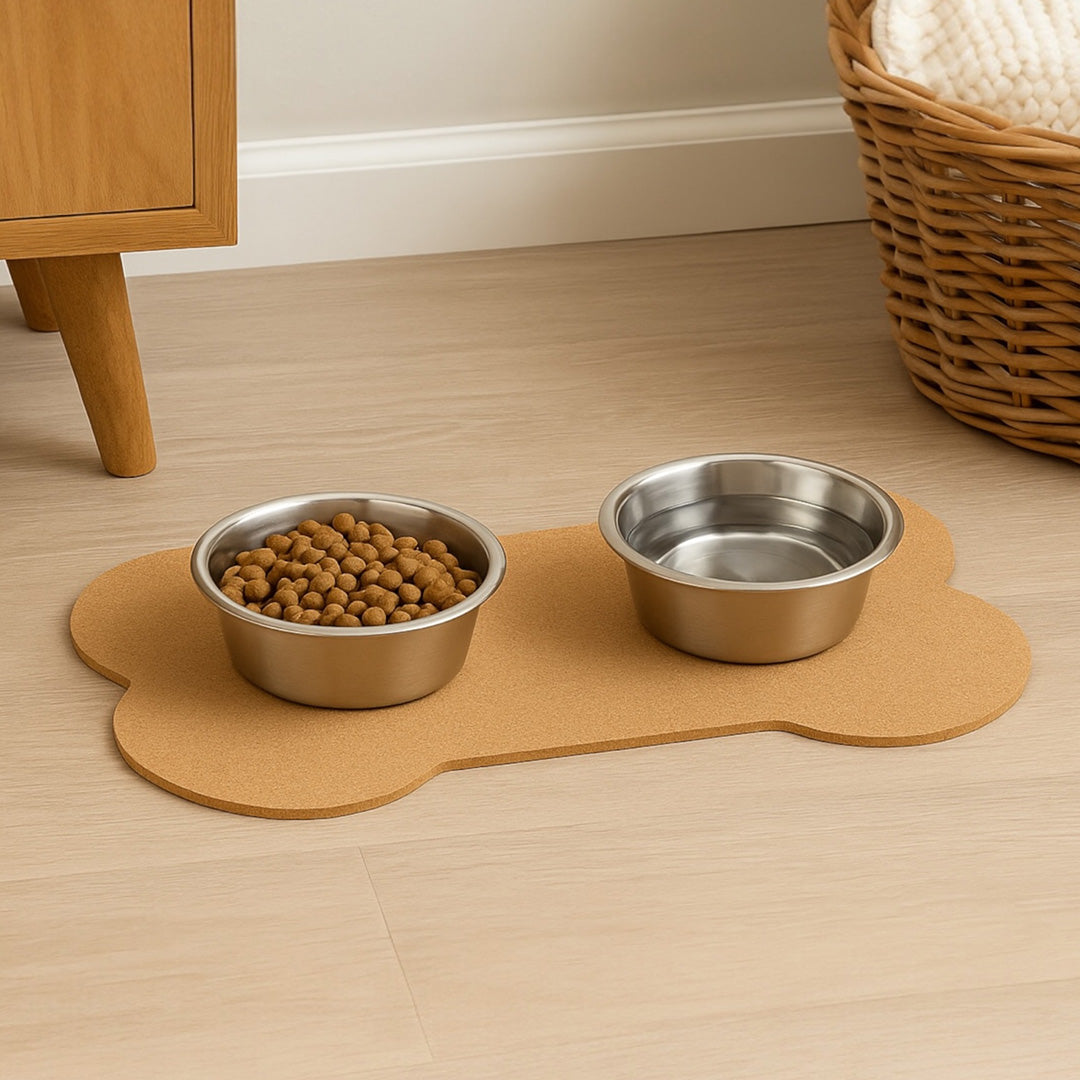 Talking Dog Club  Cork - a - Mat - Floor Food & Water Mat