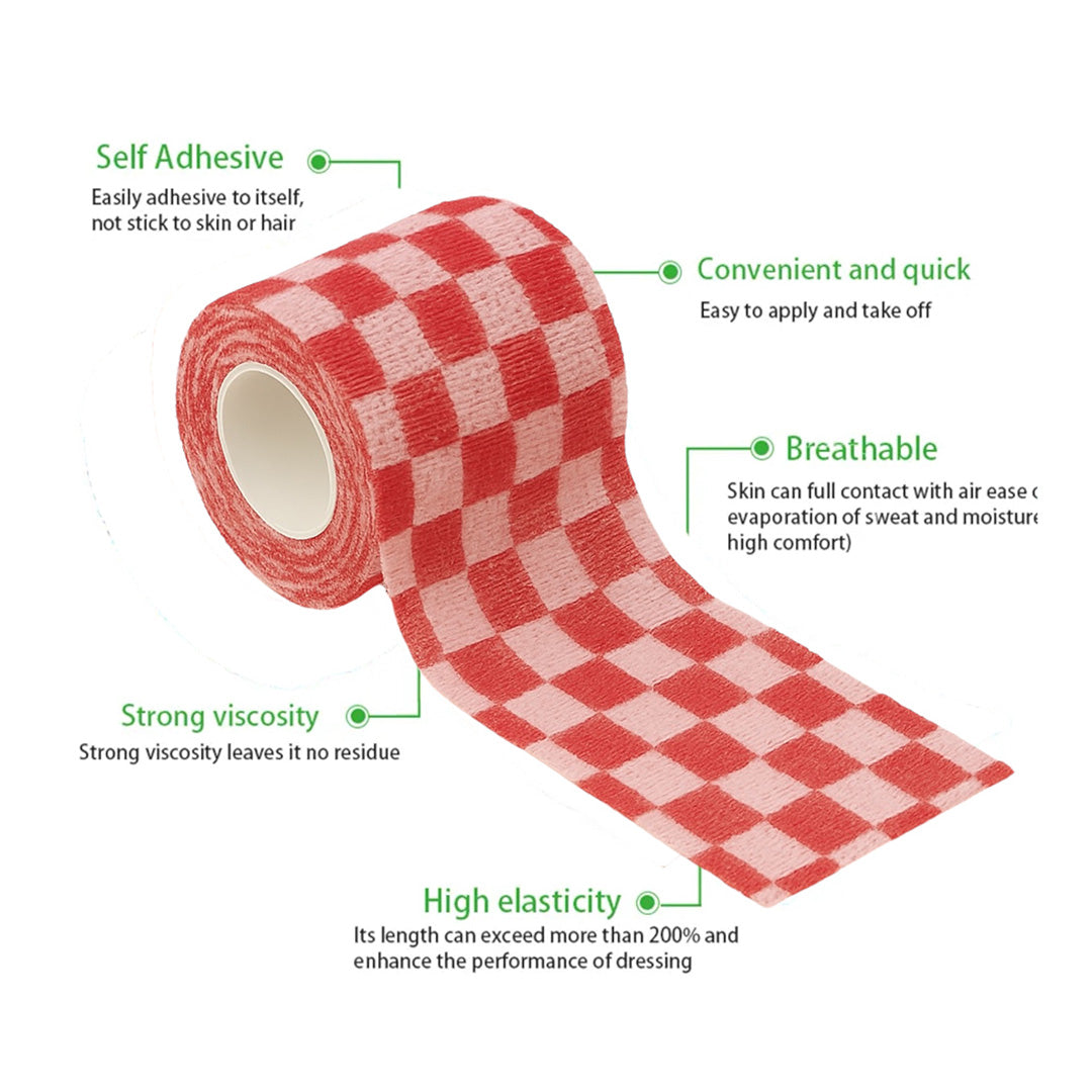 Talking Dog Club  Cover them Paws - Self Adhesive Wraps - Red&White Check