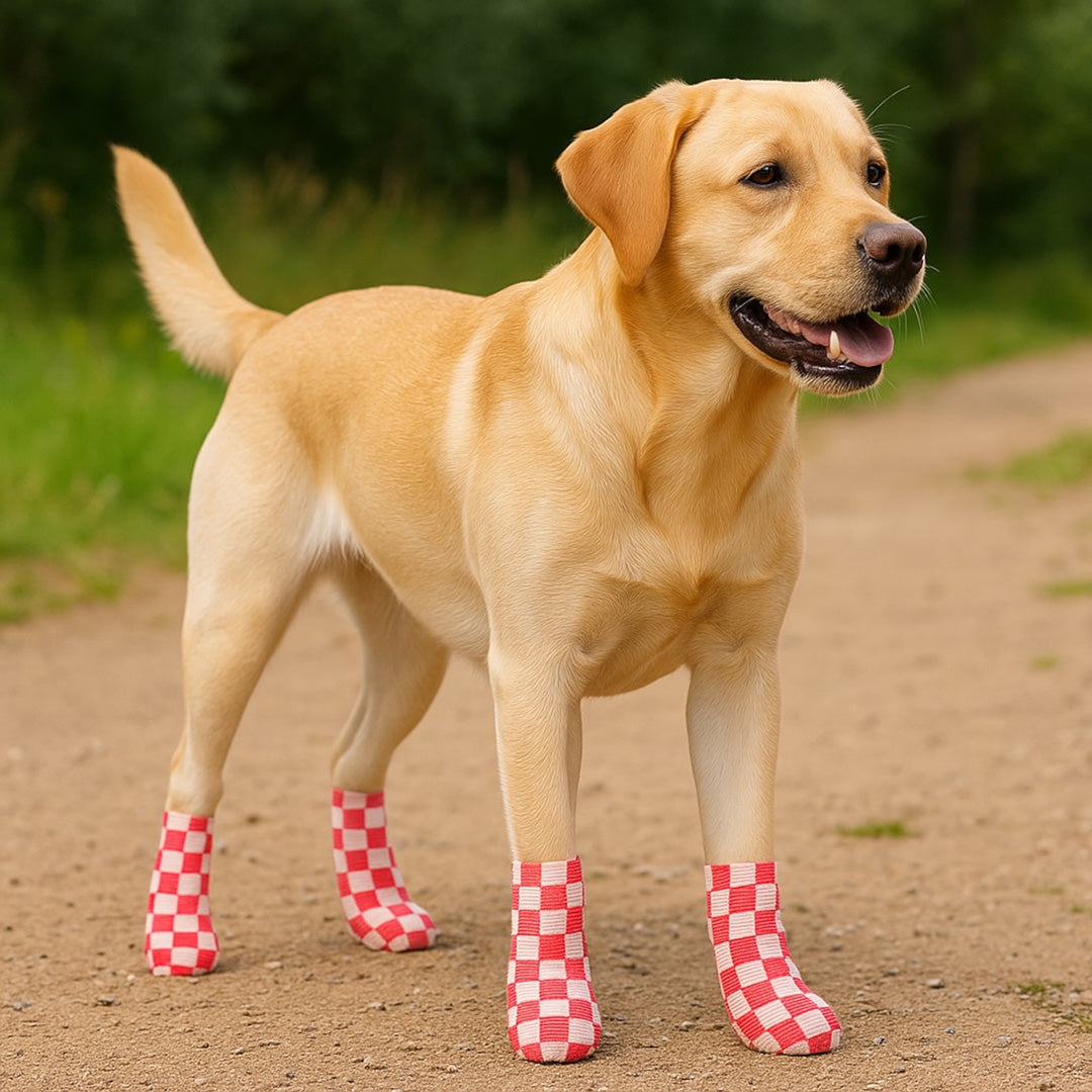 Talking Dog Club  Cover them Paws - Self Adhesive Wraps - Red&White Check