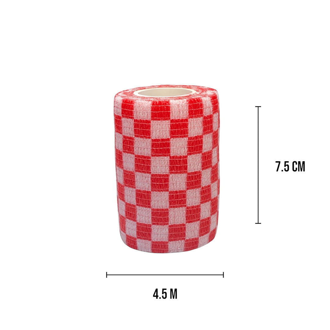 Talking Dog Club  Cover them Paws - Self Adhesive Wraps - Red&White Check