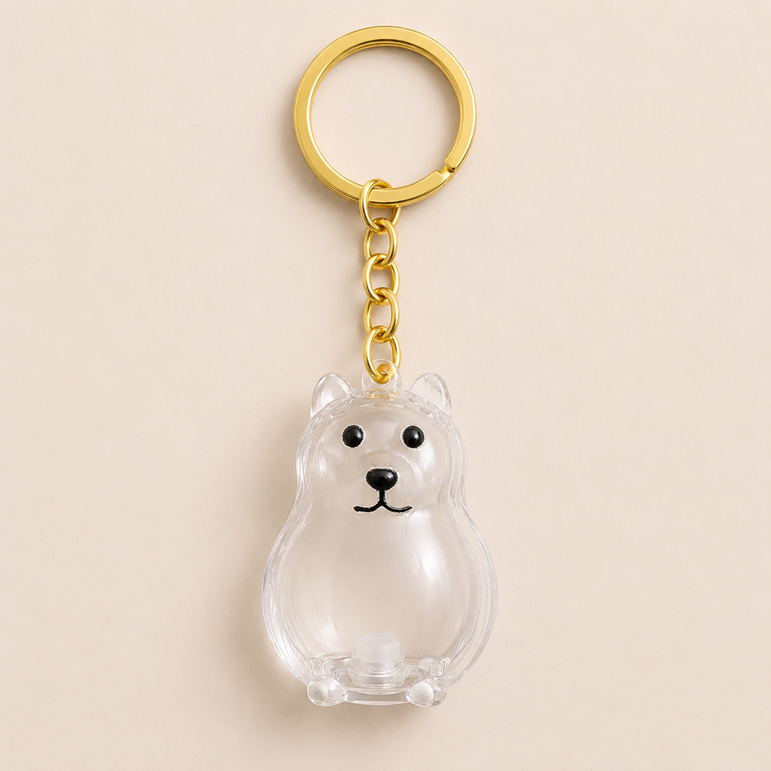 Talking Dog Club  Dog Hair keepsakeCapsule - Key Chain - Happy Lab