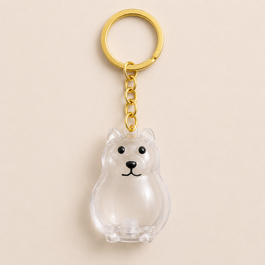 Talking Dog Club  Dog Hair keepsakeCapsule - Key Chain - Happy Lab