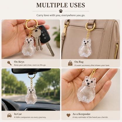 Talking Dog Club  Dog Hair keepsakeCapsule - Key Chain - Happy Lab