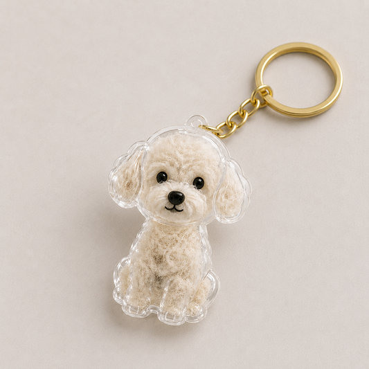Talking Dog Club  Dog Hair keepsakeCapsule - Key Chain - Shih Tzu