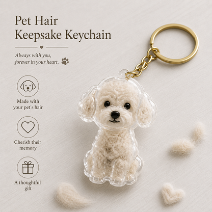 Talking Dog Club  Dog Hair keepsakeCapsule - Key Chain - Shih Tzu