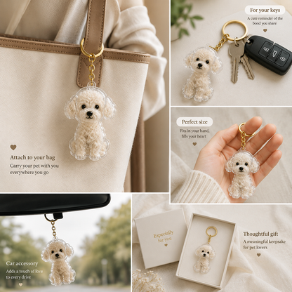 Talking Dog Club  Dog Hair keepsakeCapsule - Key Chain - Shih Tzu