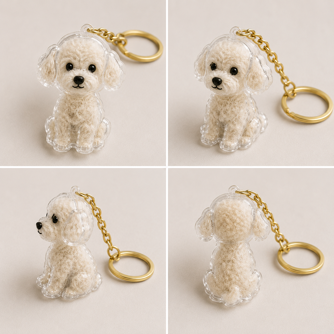 Talking Dog Club  Dog Hair keepsakeCapsule - Key Chain - Shih Tzu