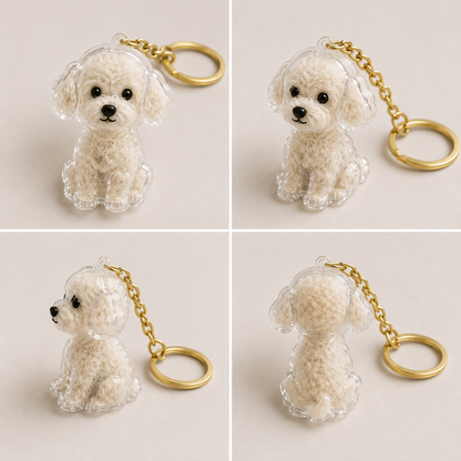 Talking Dog Club  Dog Hair keepsakeCapsule - Key Chain - Shih Tzu