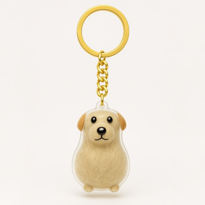 Talking Dog Club  Dog Hair keepsakeCapsule - Key Chain - Sitting Dog