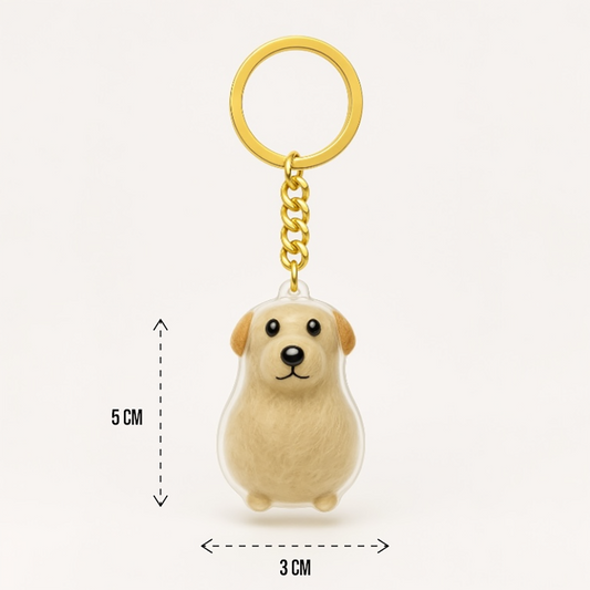 Talking Dog Club  Dog Hair keepsakeCapsule - Key Chain - Sitting Dog