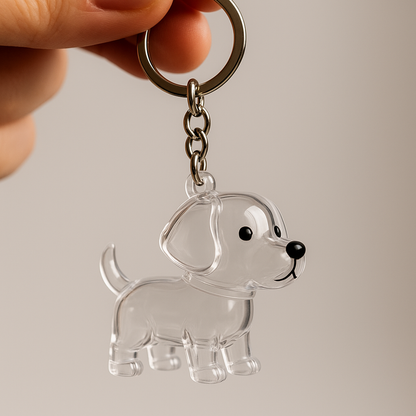 Talking Dog Club  Dog Hair keepsakeCapsule - Key Chain - Standing Dog