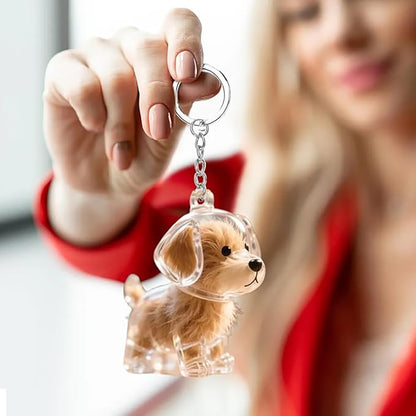 Talking Dog Club  Dog Hair keepsakeCapsule - Key Chain - Standing Dog