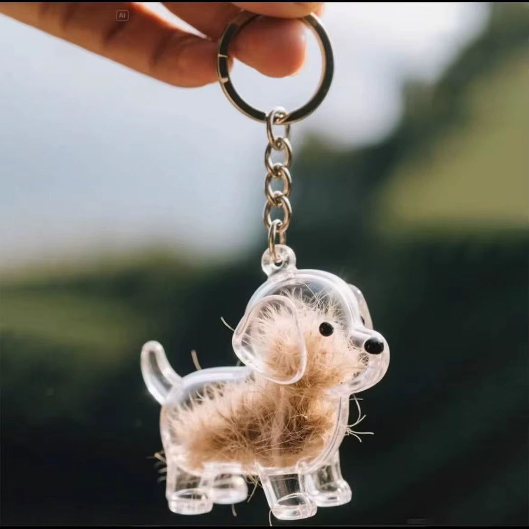 Talking Dog Club  Dog Hair keepsakeCapsule - Key Chain - Standing Dog