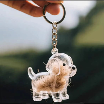 Talking Dog Club  Dog Hair keepsakeCapsule - Key Chain - Standing Dog