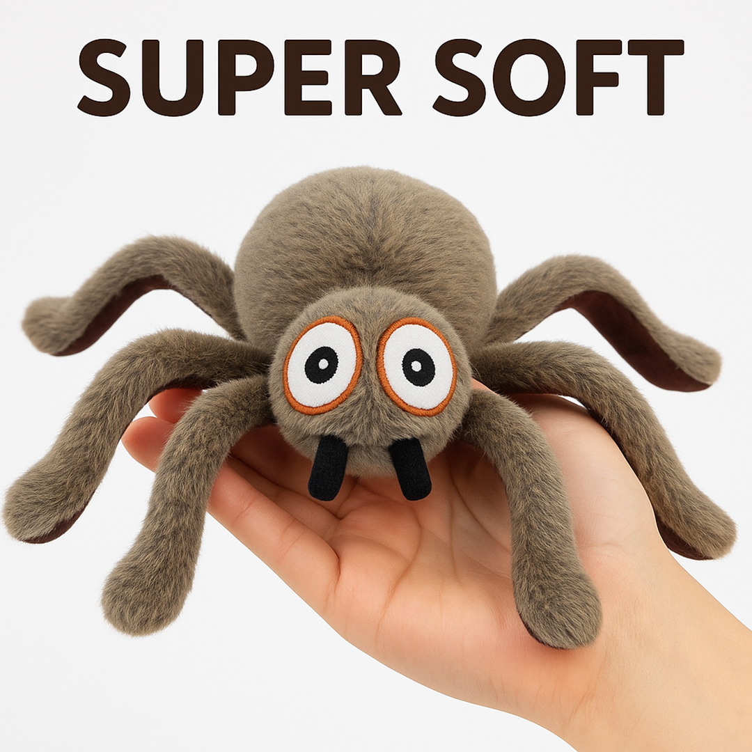 Talking Dog Club  Itsy Bitsy Spider Plush - Ultrasonic-Silent Squeaker Toy