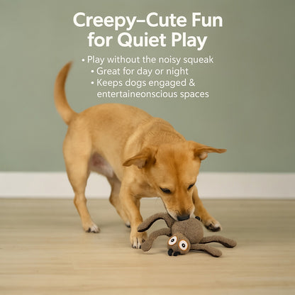 Talking Dog Club  Itsy Bitsy Spider Plush - Ultrasonic-Silent Squeaker Toy
