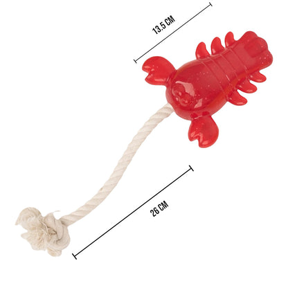 Talking Dog Club  Lobster with Rope Treat dispenser Toy for dogs
