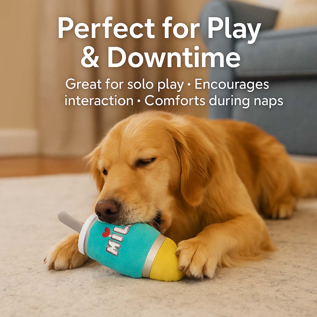 Talking Dog Club  Milk Mug Plush Toy for Dogs