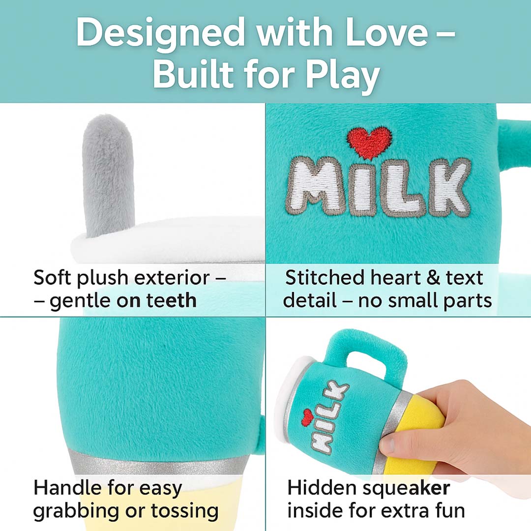 Talking Dog Club  Milk Mug Plush Toy for Dogs