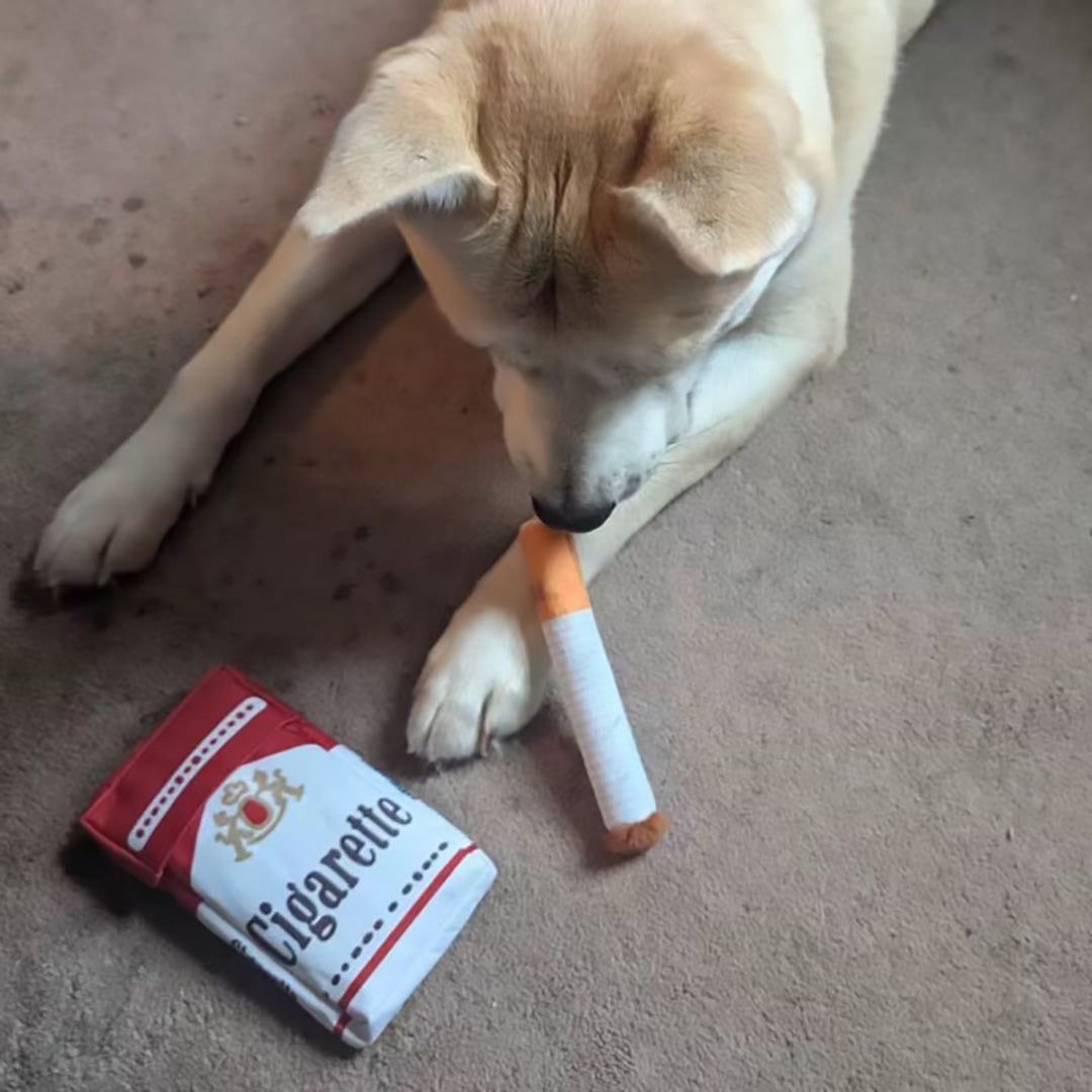 Talking Dog Club  No Smoke Cigarette + Cover - Plush Toy for Dogs