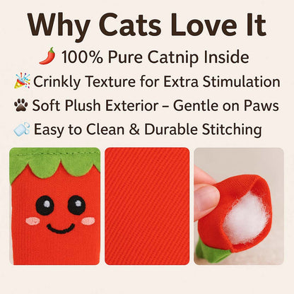 Talking Dog Club  Red Chilli Cat Toy with 100% Catnip