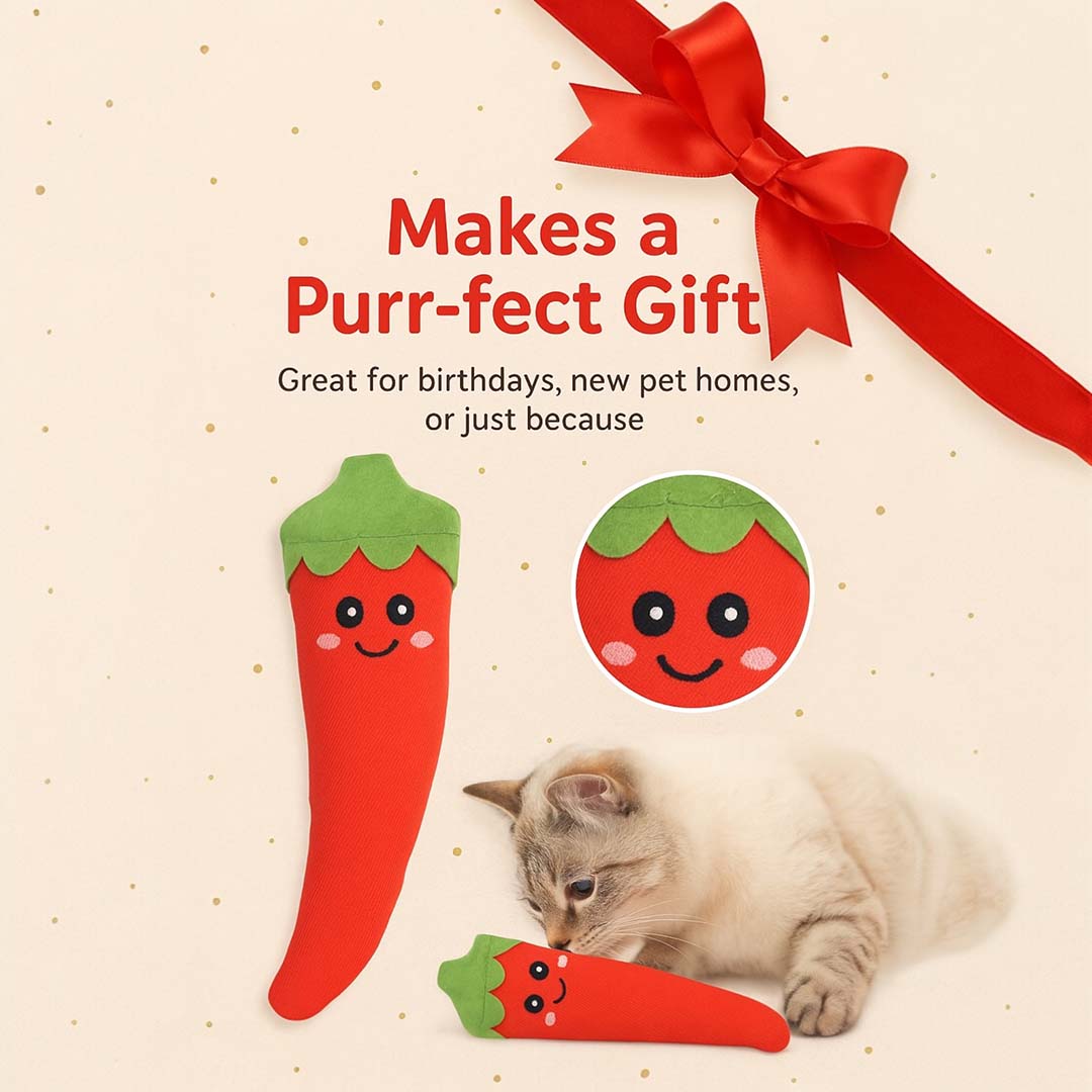 Talking Dog Club  Red Chilli Cat Toy with 100% Catnip