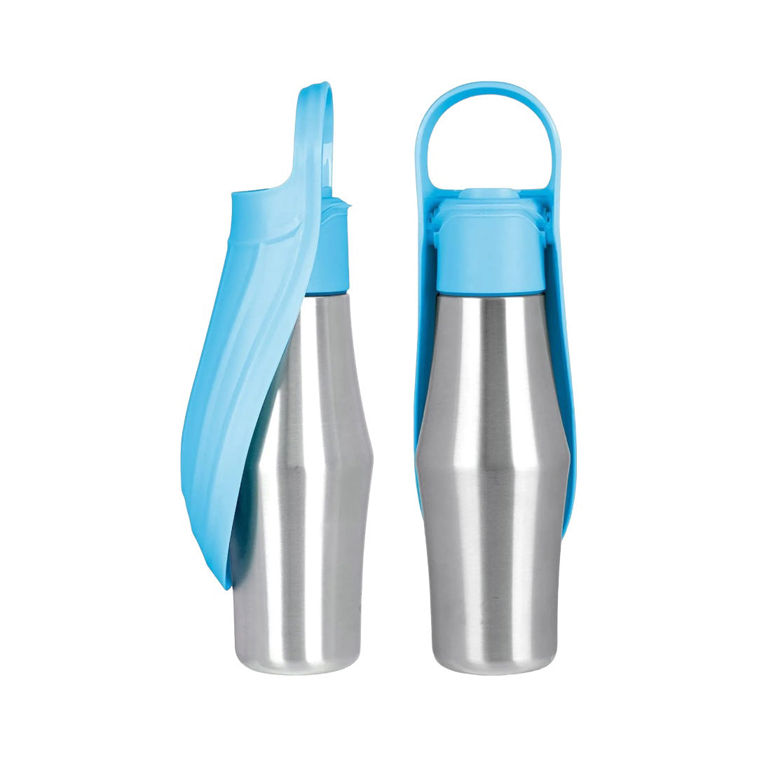 Talking Dog Club  Stainless Steel Travel Water Bottle for Dogs - Blue