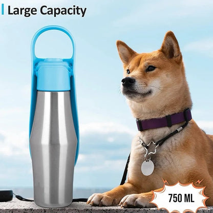 Talking Dog Club  Stainless Steel Travel Water Bottle for Dogs - Blue