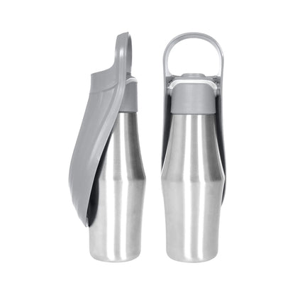 Talking Dog Club  Stainless Steel Travel Water Bottle for Dogs - Grey