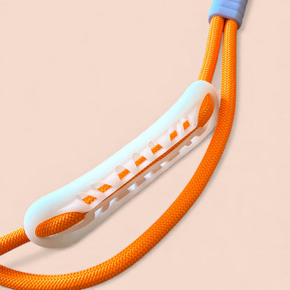 Talking Dog Club  Vivid- Bright Color Extra Stong Leash - Orange Leash/ Purple Handle