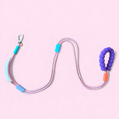 Talking Dog Club  Vivid- Bright Color Extra Stong Leash - Pink Leash/ Purple Handle