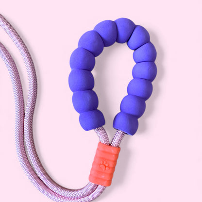 Talking Dog Club  Vivid- Bright Color Extra Stong Leash - Pink Leash/ Purple Handle