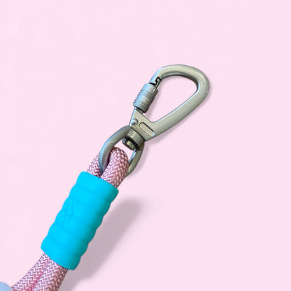 Talking Dog Club  Vivid- Bright Color Extra Stong Leash - Pink Leash/ Purple Handle