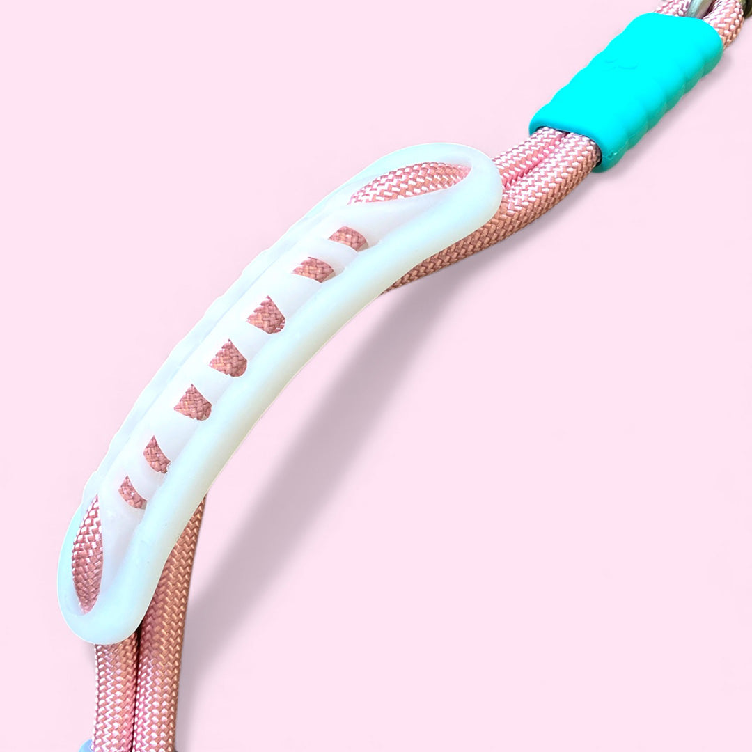 Talking Dog Club  Vivid- Bright Color Extra Stong Leash - Pink Leash/ Purple Handle