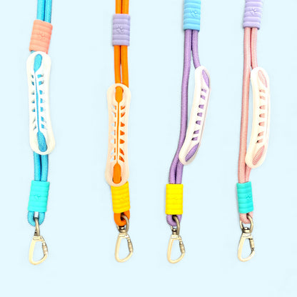 Talking Dog Club  Vivid - Bright Color Extra Stong Leash - Blue Leash/ Green Handle