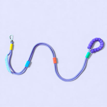 Talking Dog Club  Vivid - Bright Color Extra Stong Leash - Purple Leash/ Purple Handle