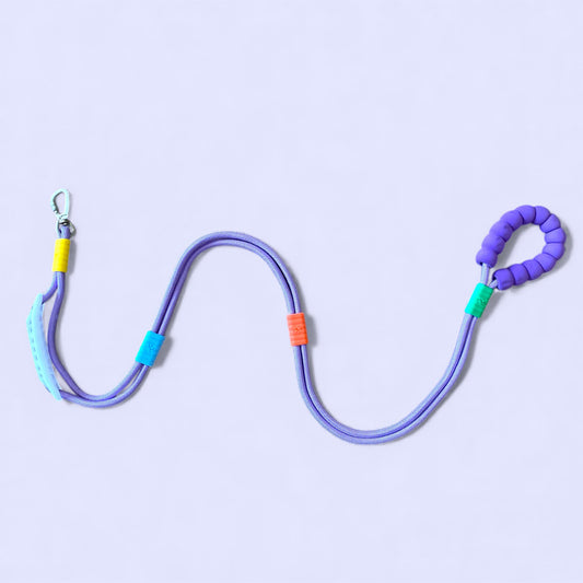 Talking Dog Club  Vivid - Bright Color Extra Stong Leash - Purple Leash/ Purple Handle