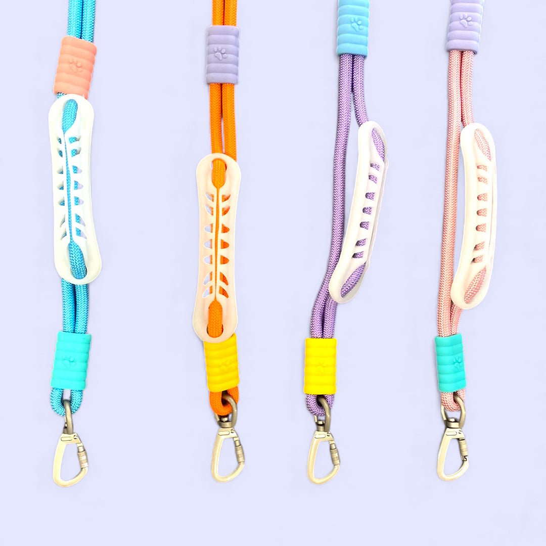 Talking Dog Club  Vivid - Bright Color Extra Stong Leash - Purple Leash/ Purple Handle