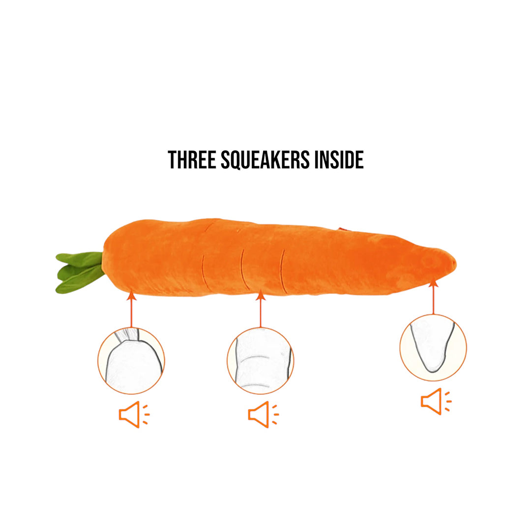 Talking Dog Club Extra Large Carrot Plush Toy for Dogs (Orange)