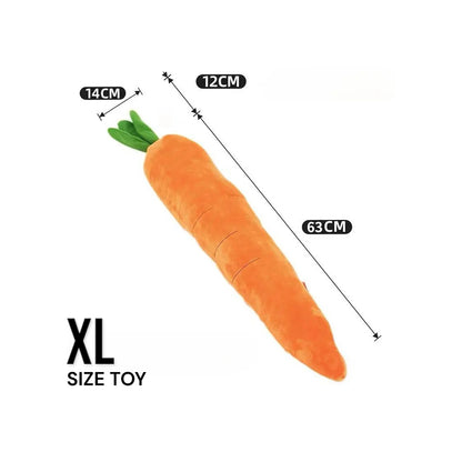 Talking Dog Club Extra Large Carrot Plush Toy for Dogs (Orange)